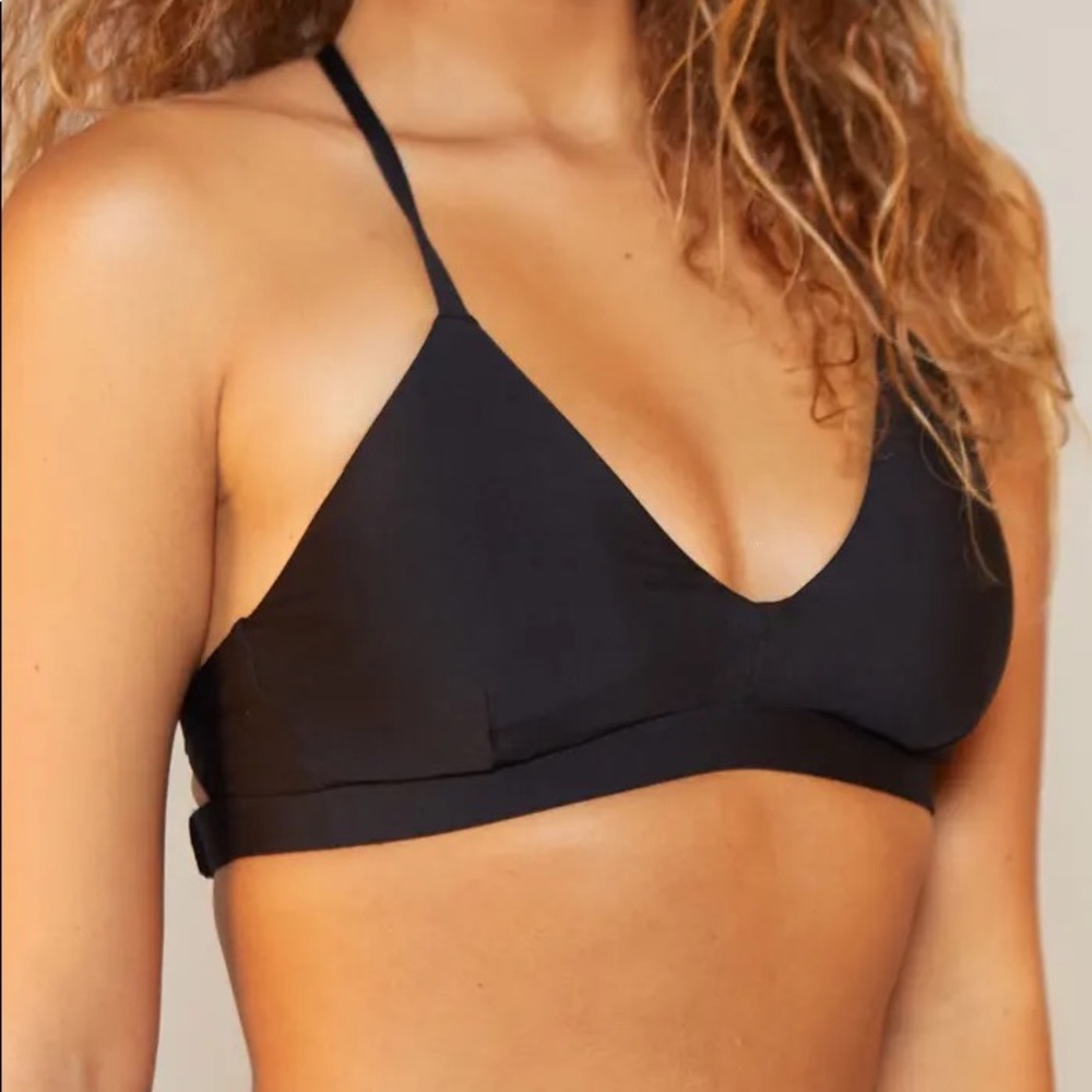Hurley Solid Adjustable Bikini Top Black Size Small
